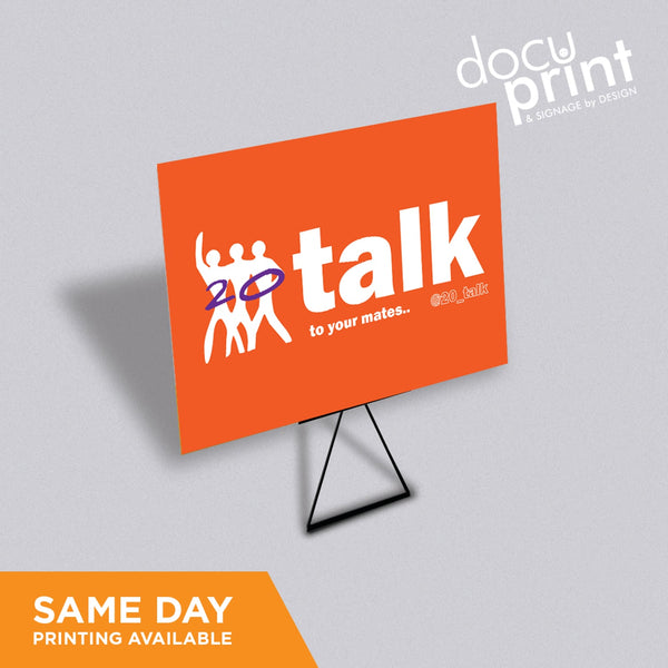 Corflute Sign with Ground Spike docuprint printing and design fremantle perth fast high-quality
